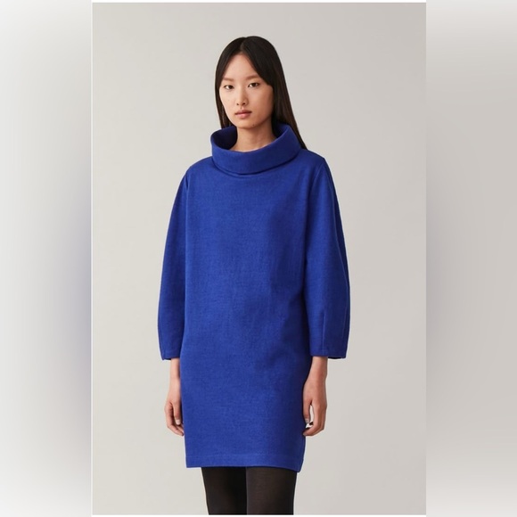 COS Cowl Neck Long Sweater Wool Cotton Blend Lagenlook Minimalist S - Picture 1 of 6